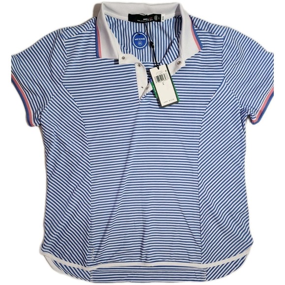 RLX RALPH LAUREN WOMENS, SIZE LARGE, BLUE, WHITE, PINK,  PULLOVER BRAND NEW - Picture 1 of 12